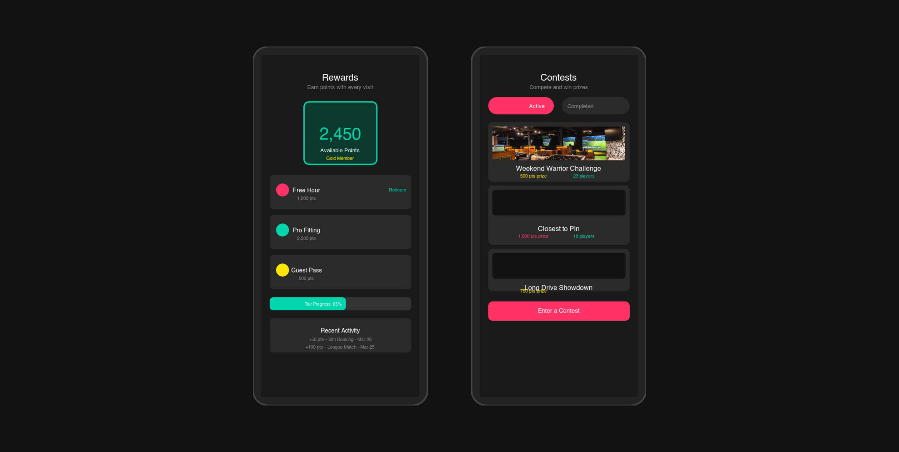 Five Iron Golf date and party size selection